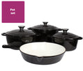 7pc CAST IRON POT SET BLACK