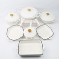 11pc CAST IRON POT SET WHITE