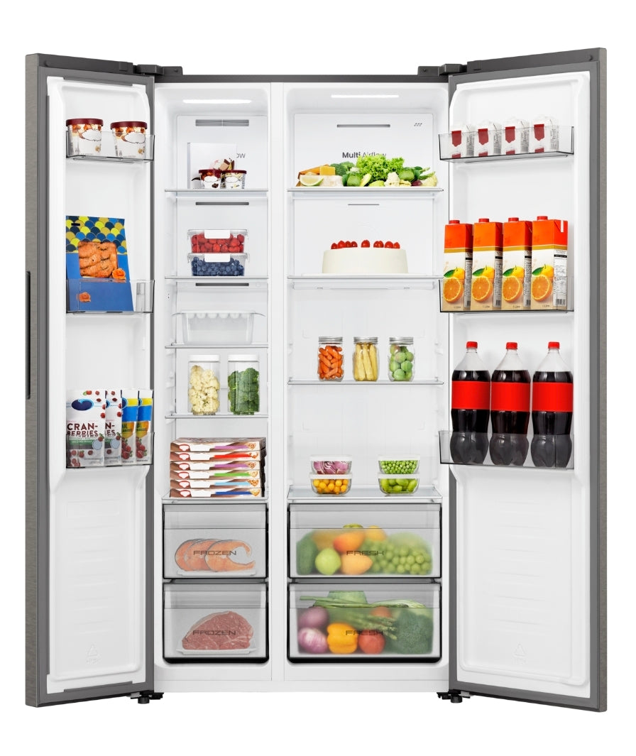 Hisense 543L Side-By-Side Refrigerator Grey H680SITH